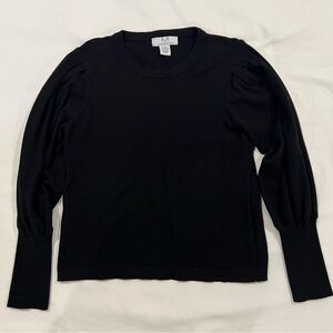 Magaschoni black puff sleeve sweater size large